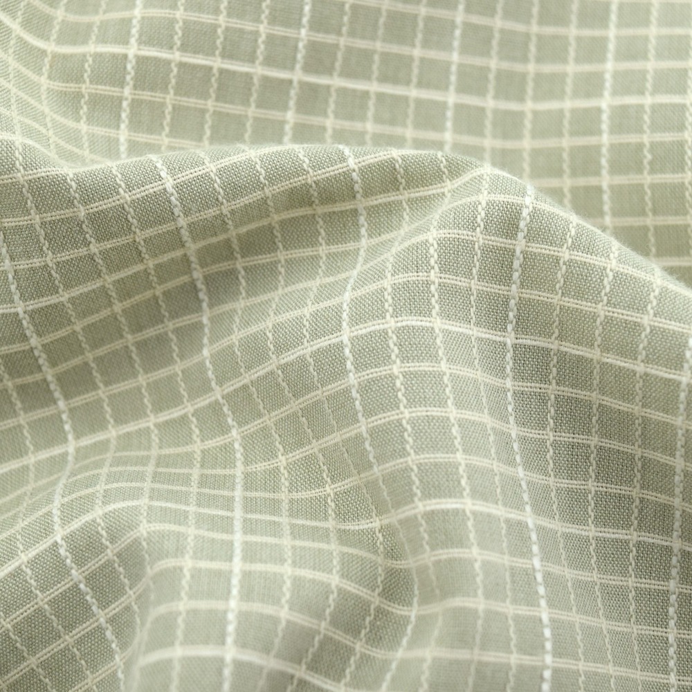 Ermenegildo Zegna Shirt Mens XL Designer Italian Sage Green Textured Micro Check - Picture 3 of 13
